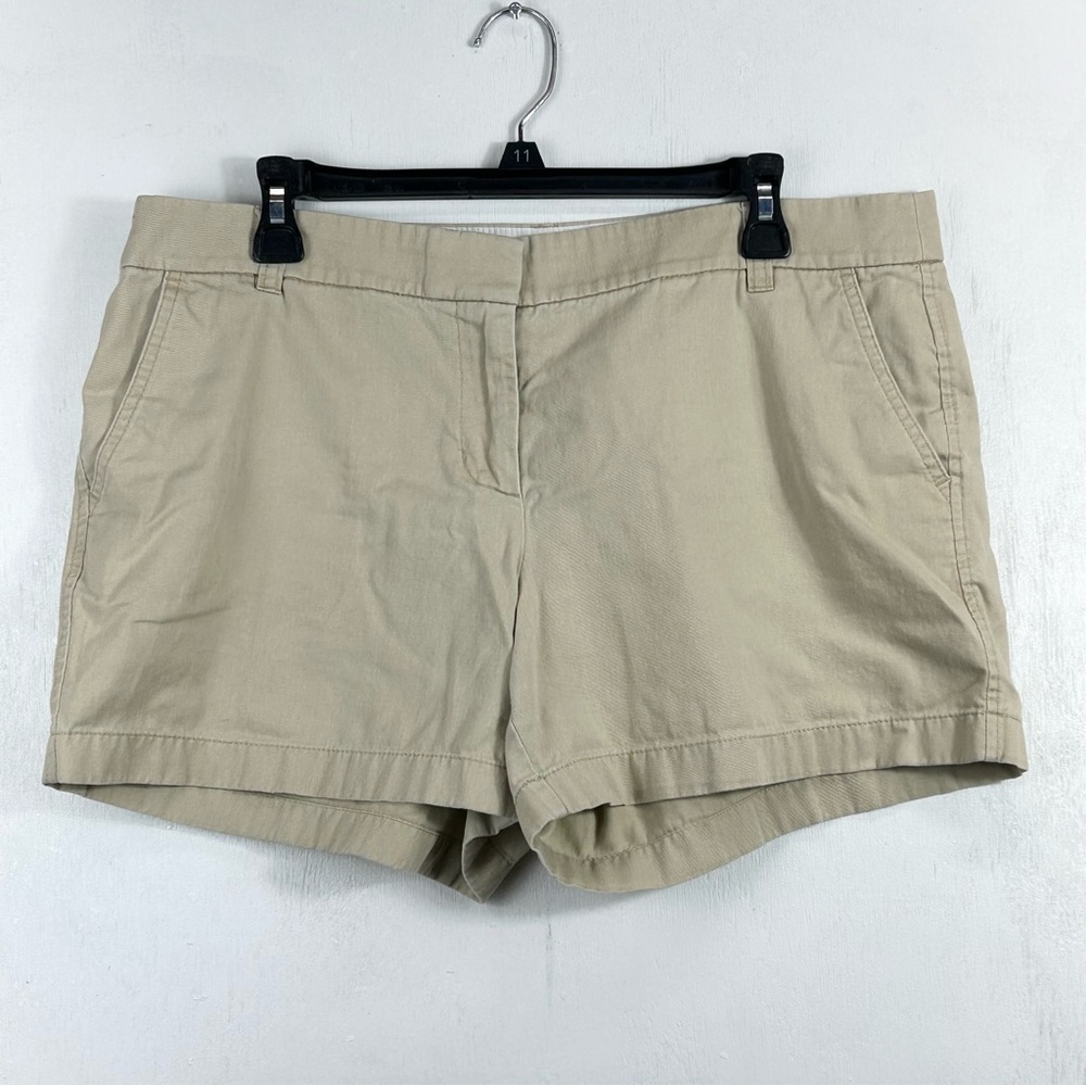 J. Crew chino shorts beige khaki 100% cotton 4.5 inch inseam